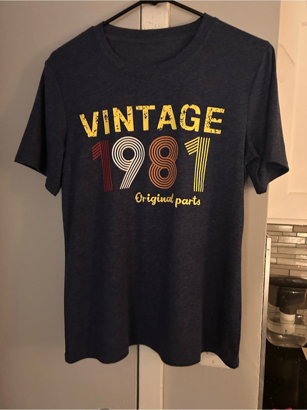 New soft vintage t shirt cap sleeves navy blue